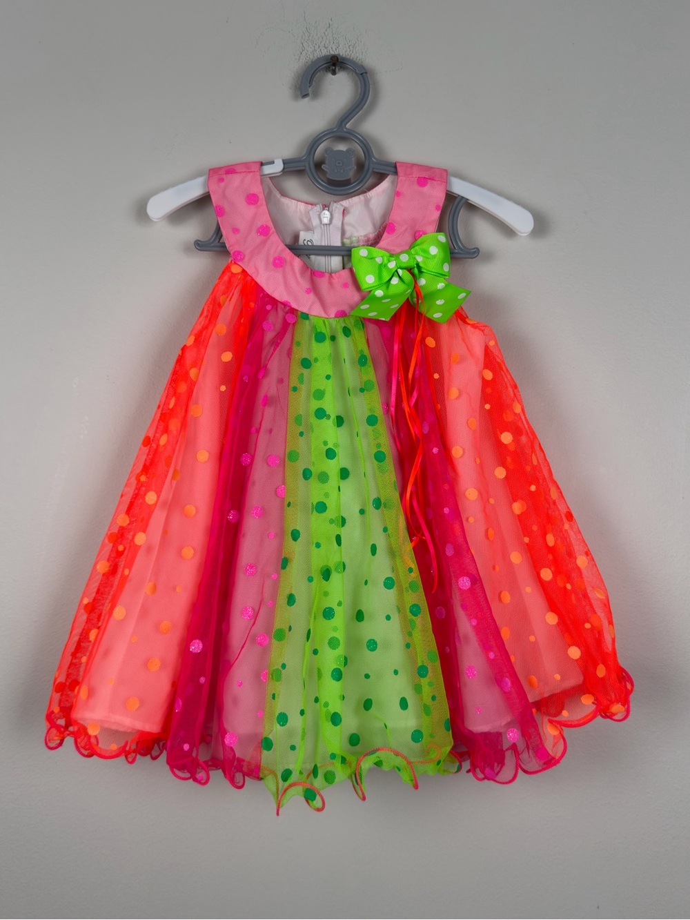 Bonnie Jean Dress Girls Colorful Polka Dot Party Dress 4T